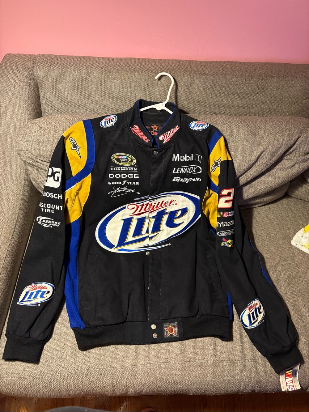 Vintage JH Design NASCAR Miller Lite Kurt Busch Racing Jacket #2